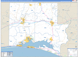 Crestview-Fort Walton Beach-Destin Metro Area Wall Map Basic Style 2026